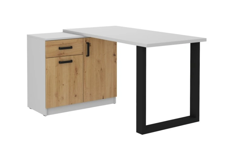 Desk with dresser MALTA MT15 light grey / oak artisan