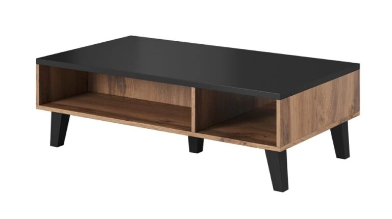 Lotta 110 Coffee Table Rectangular Black / Wotan Oak 110 x 60 cm