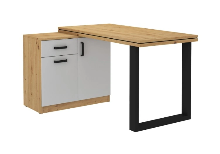 Desk with dresser MALTA MT16 oak artisan / light grey