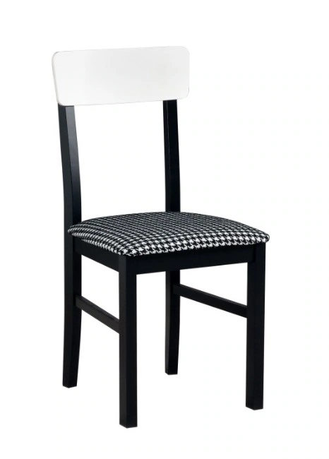 Leo Wooden Chair Black / Black / White 87 x 43 x 40 cm