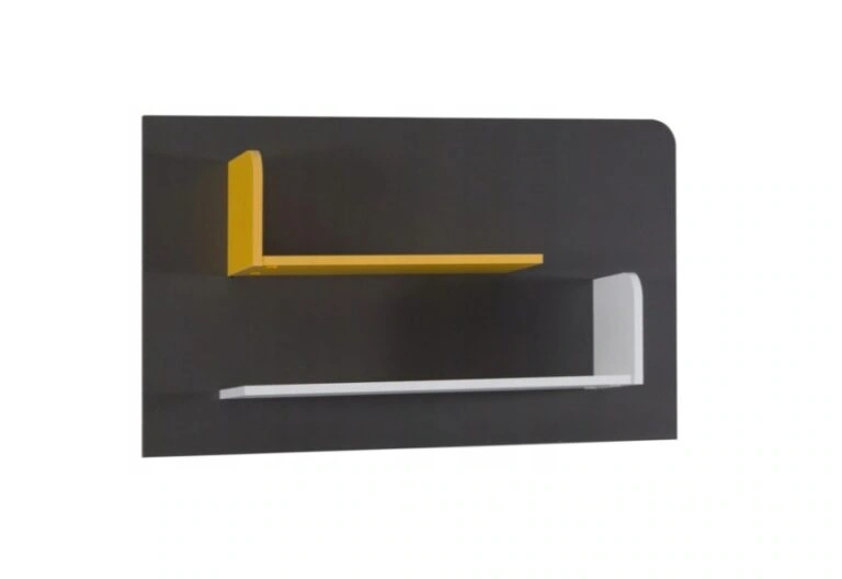 BU6 Wall shelf BRUNO white / graphite / yellow