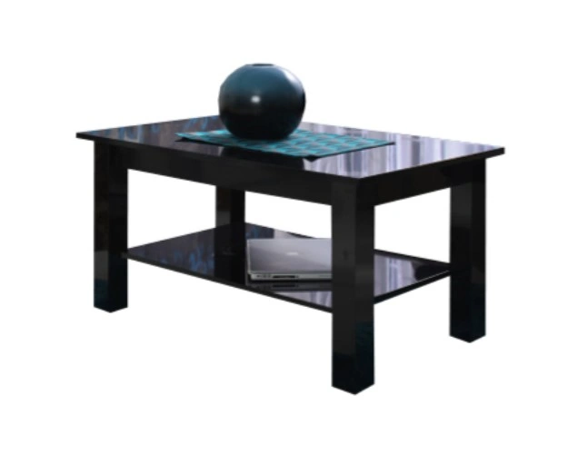 T27 Coffee Table Rectangular Black Shine 102 x 62 cm