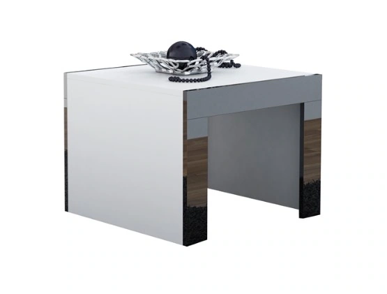 Tess 60 Coffee Table Square White / Black Shine  60 x 60 cm