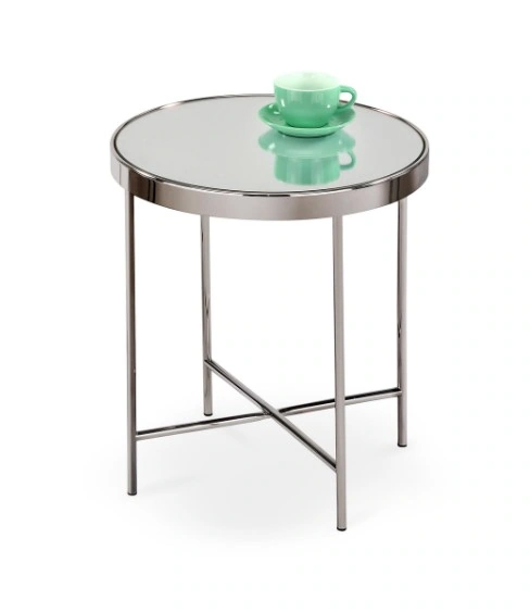 Mira Coffee Table Round Glass / Chrome ⌀ 42 cm