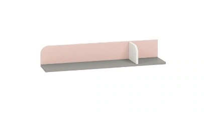 Wall shelf AIQ AQ15 92 gray platinum / white / powder pink