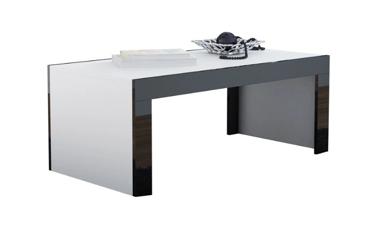 Tess 120 Coffee Table Rectangular White / Black Shine 120 x 60 cm