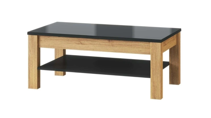 Kama KM09 110 Coffee Table Rectangular Black Shine Glass / Camargue 110 x 60 cm