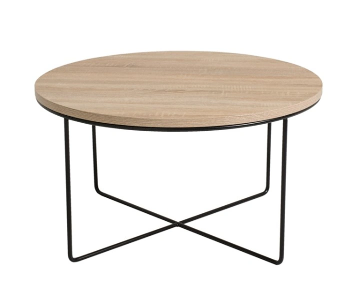 Bari Table Round Sonoma Oak / Black ⌀ 80.5 cm