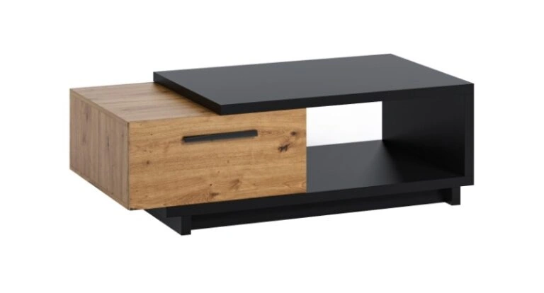 Ines IN 10 Coffee Table Rectangular Black / Artisan Oak 120 x 60 cm