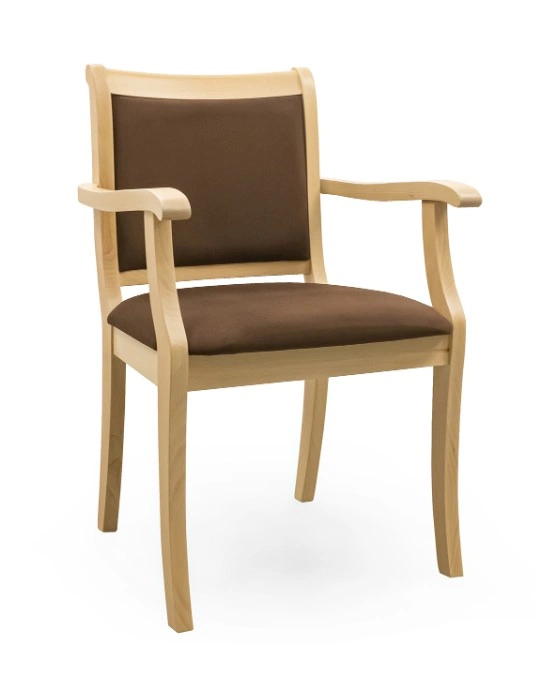 Dominic Wooden / Upholstered Chair Beech Wood Brown 92 x 48 x 45 cm
