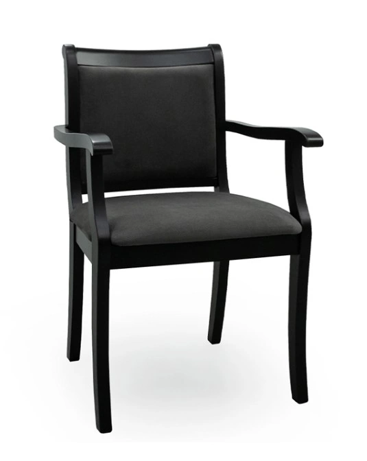 Dominic Wooden / Upholstered Chair Black / Dark Grey 92 x 48 x 45 cm