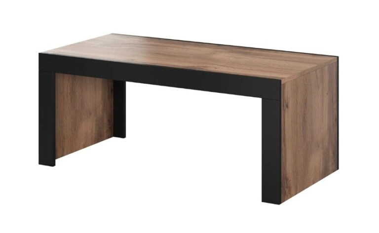 Mila Coffee Table Rectangular Wotan Oak / Black 120 x 60 cm