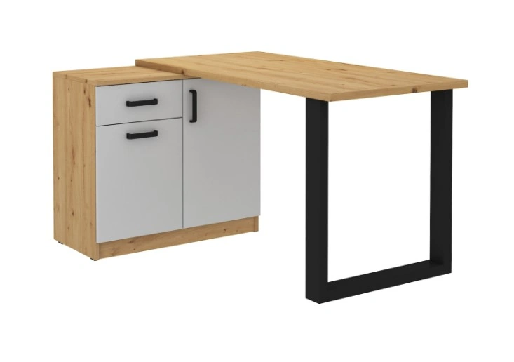 Desk with dresser MALTA MT15 oak artisan / light grey