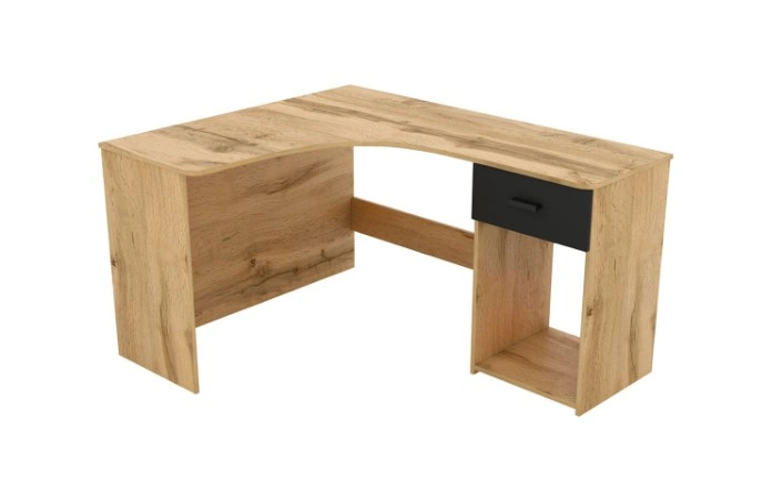 Corner desk CORNER 03 oak wotan / black onyx