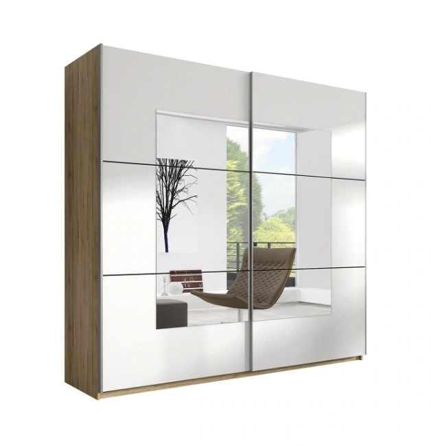 Beta BE56 180 Mirrored Sliding Wardrobe Bright San Remo / White 180 x 210 x 61 cm