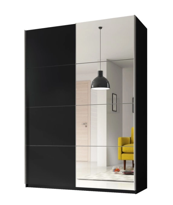 Beta BE54 120 Mirrored Sliding Wardrobe Black 120 x 210 x 61 cm