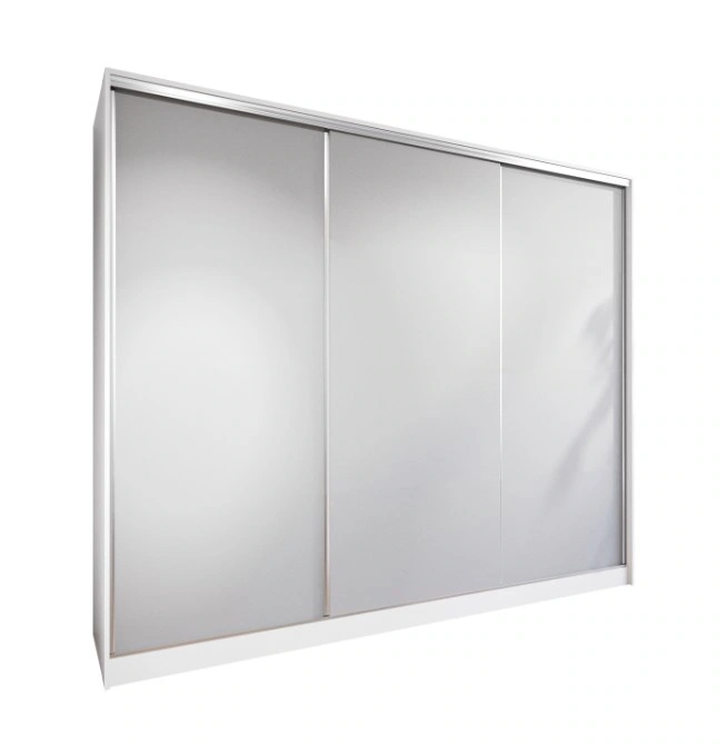 Britto 270 Sliding Wardrobe With Drawers White / Grey 270 x 205 x 60 cm