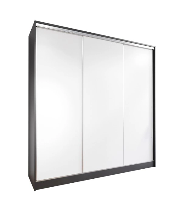 Britto 200 Sliding Wardrobe Black / White 200 x 205 x 60 cm