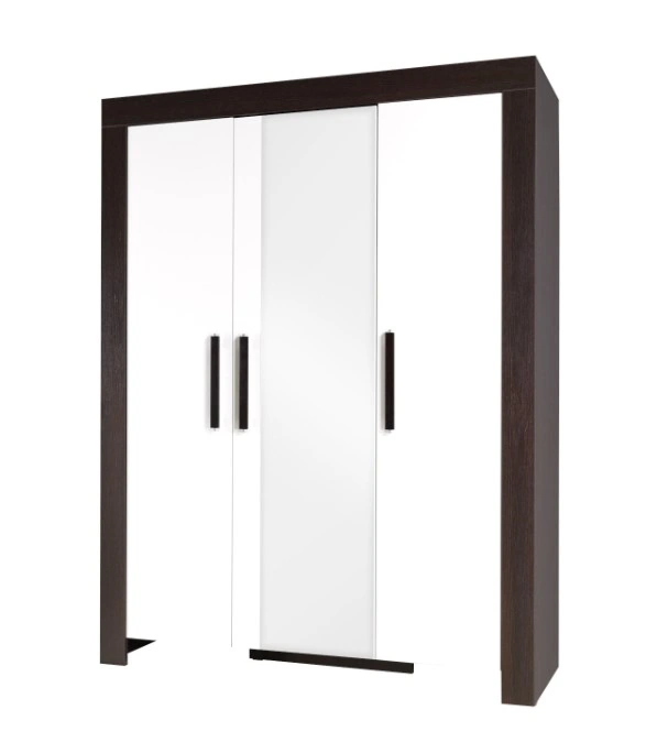 Cezar CZ1 3D Mirrored Classic With Doors Wardrobe Milano / Cream 150 x 201 x 60 cm