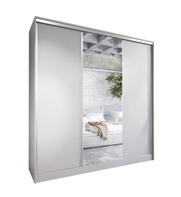 Corina 200 Mirrored Sliding Wardrobe Grey 200 x 205 x 60 cm