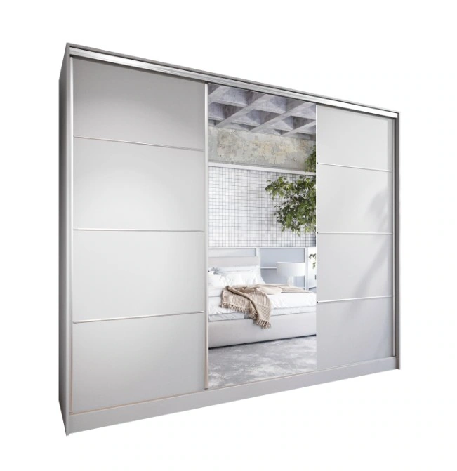 Elia B 270 Mirrored Sliding Wardrobe Grey 270 x 205 x 60 cm