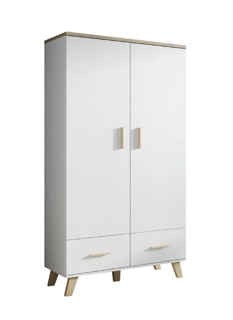 Lotta 110 Classic With Doors Wardrobe White / Sonoma 110 x 190 x 55 cm