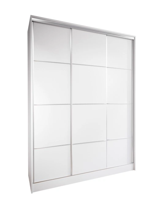 Lotus D 150 Sliding Wardrobe With Drawers White 150 x 205 x 60 cm