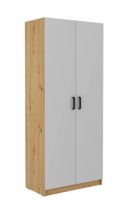 Malta MT12 Classic With Doors Wardrobe Artisan Oak / Bright Grey 190.1 x 79.9 x 43.6 cm