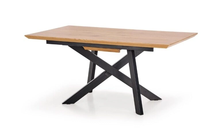 Capital Folding Table Rectangular Golden Oak / Black 160 x 90 cm