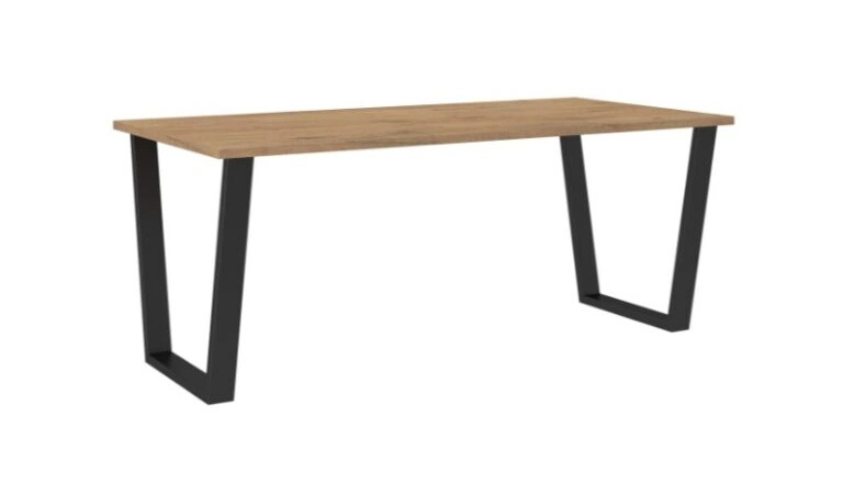 Cezi Table Rectangular Lancelot Oak / Black 185 x 90 cm