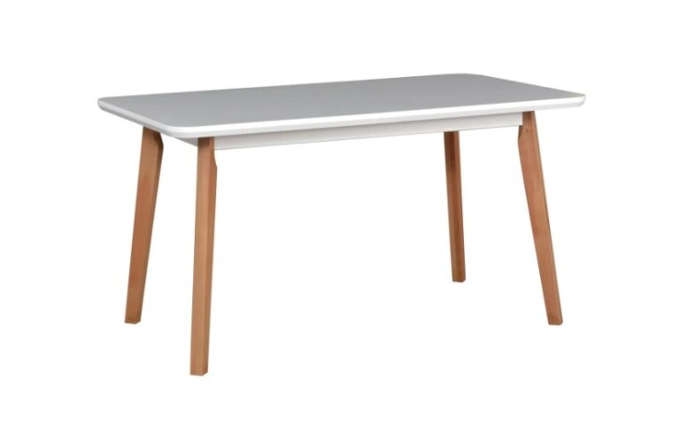 Oslo 7 Table Rectangular White / Natural Beech 140 x 80 cm