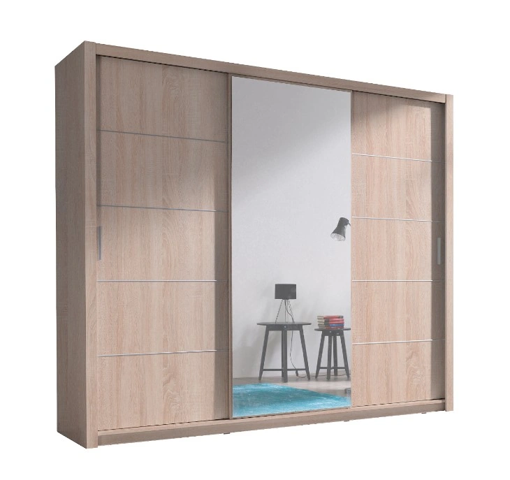 Vista 250 Mirrored Sliding Wardrobe Sonoma 250 x 215 x 62 cm