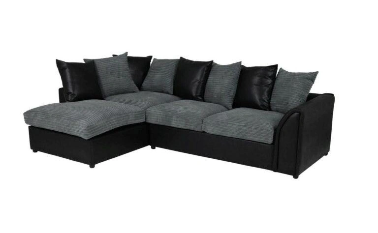 Byron Corner Sofa Left Cobra Black Jumbo Slate