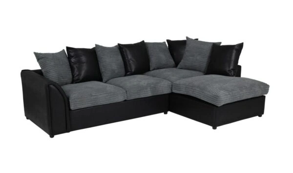 Byron Corner Sofa Right Cobra Black Jumbo Slate