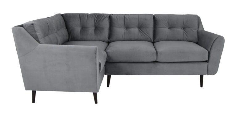Halston Corner Sofa Left Grey Velluto 18 Anthracite