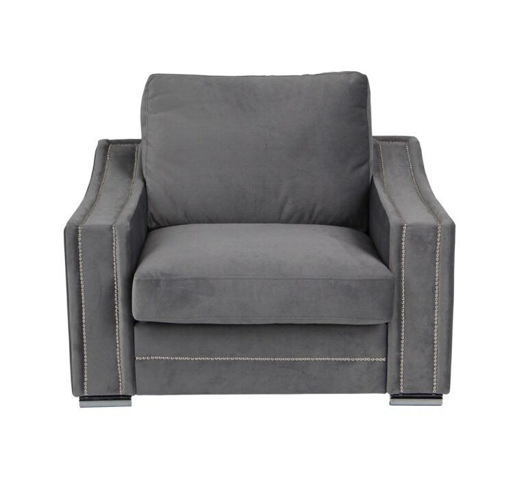 Denver Armchair Grey Velluto 18 Anthracite