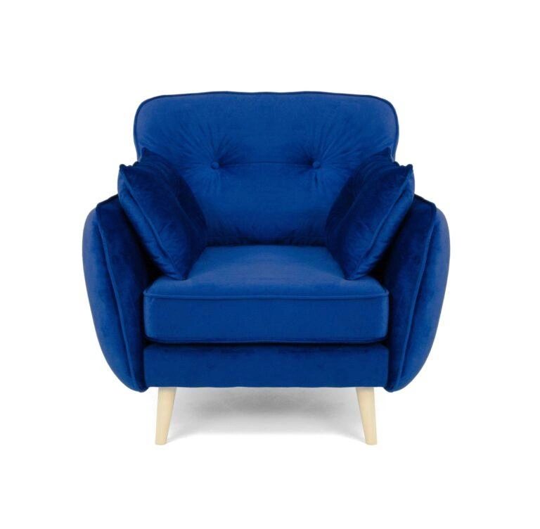 Ethan Armchair Navy Blue Velluto 25