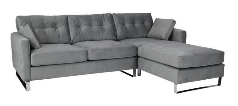 Hera Corner Sofa Right Grey Velluto 18 Anthracite