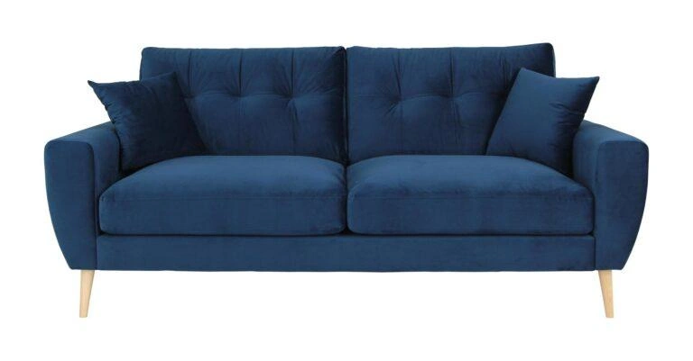 Laura 3 Seater Sofa Blue Velluto 25 Navy