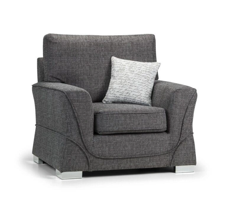 New York Armchair Grey Como Charcoal