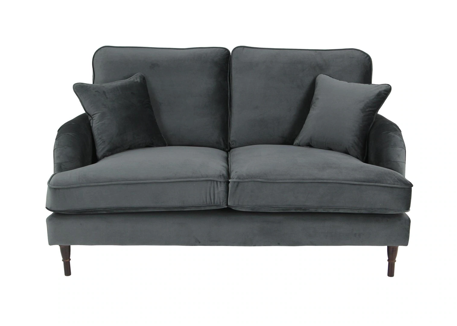 Rupert 2 Seater Sofa Dark Velluto 19 Graphite Grey