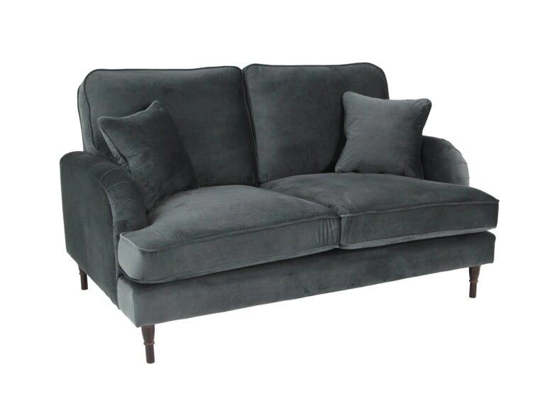 Rupert 2 Seater Sofa Dark Velluto 19 Graphite Grey