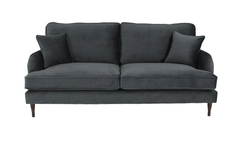 Rupert 3 Seater Sofa Velluto 19 Graphite Grey