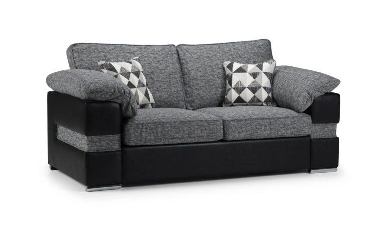 Serene 2 Seater Sofa Black/Grey Missisippi