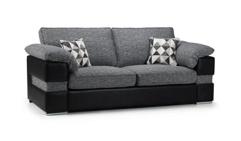 Serene 3 Seater Sofa Black/Grey Missisippi