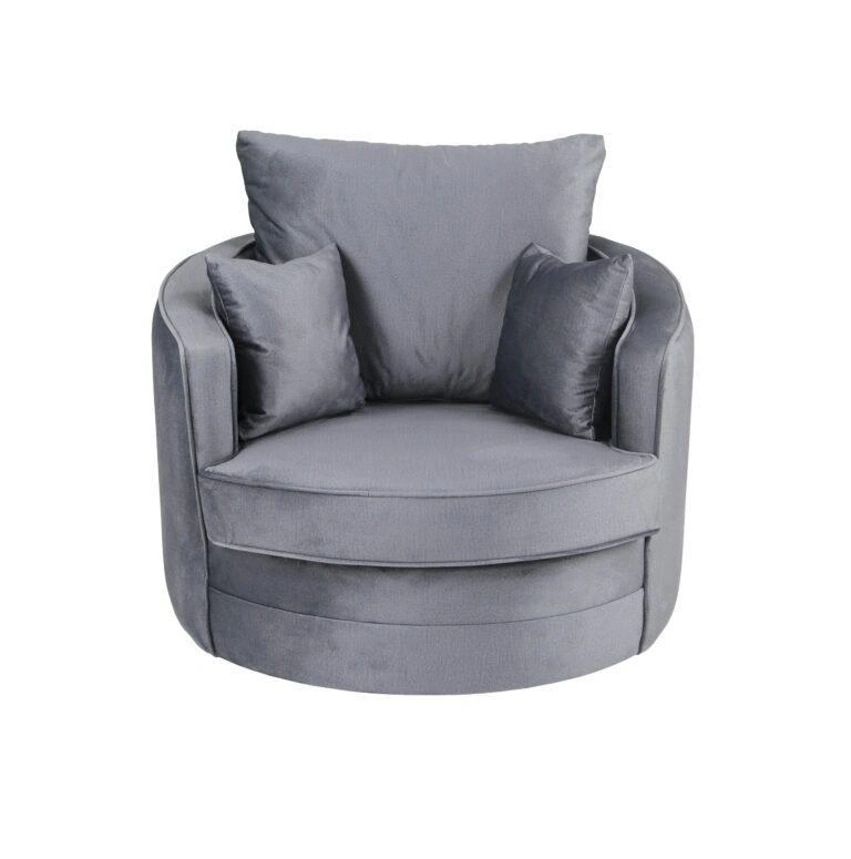 Swivel Casablanca Armchair Grey Velluto 16