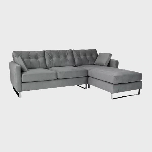Hera Corner Sofa Right Grey Velluto 18 Anthracite