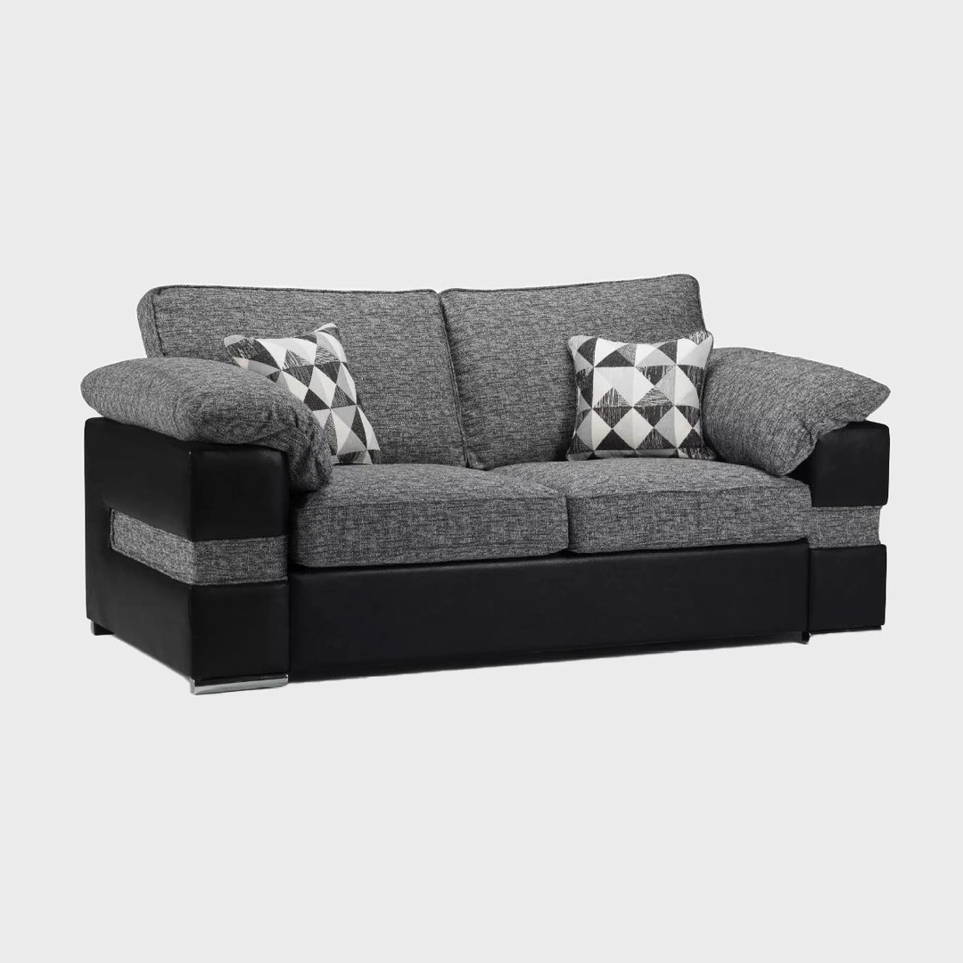 Serene 2 Seater Sofa Black/Grey Missisippi
