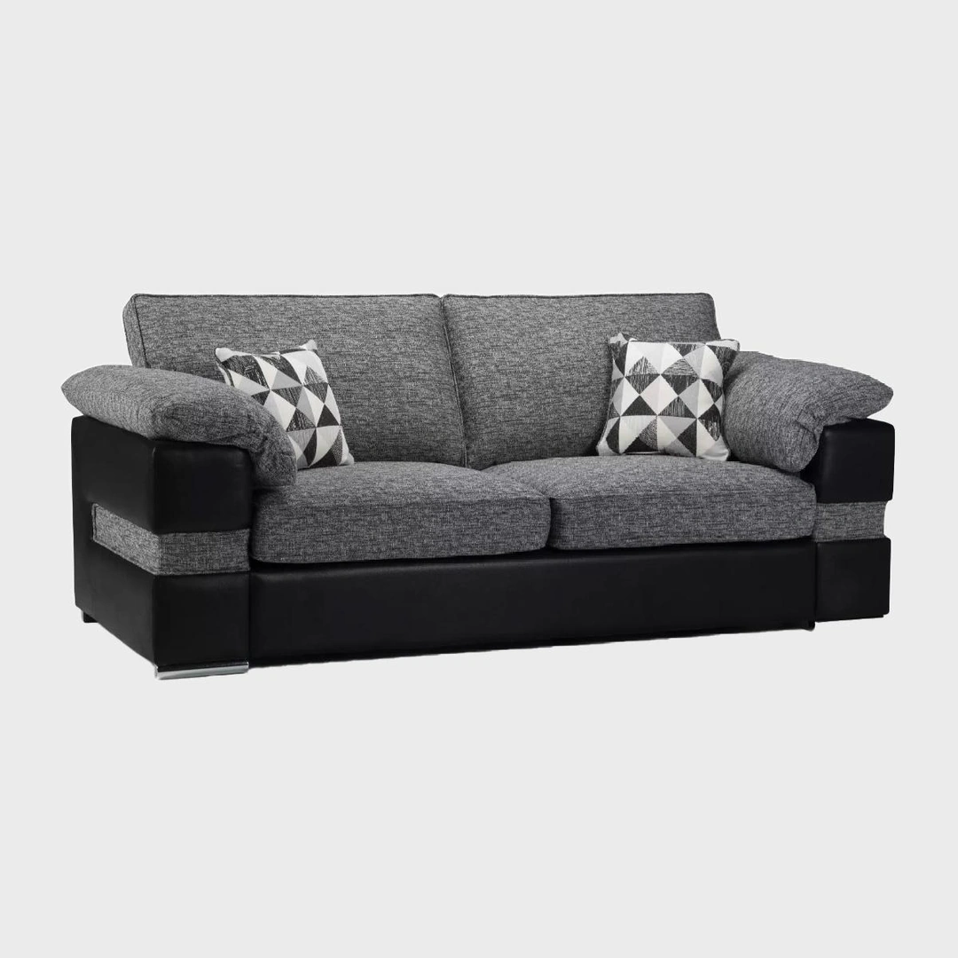 Serene 3 Seater Sofa Black/Grey Missisippi