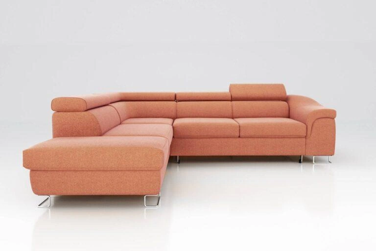 Lavos Corner Sofa Bed Left Orange